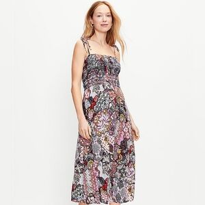 LOFT Multicolor Printed Midi Dress